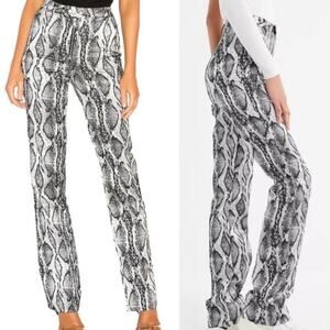 I.AM.GIA Slater Snake Print Zip-Front Pants High Rise